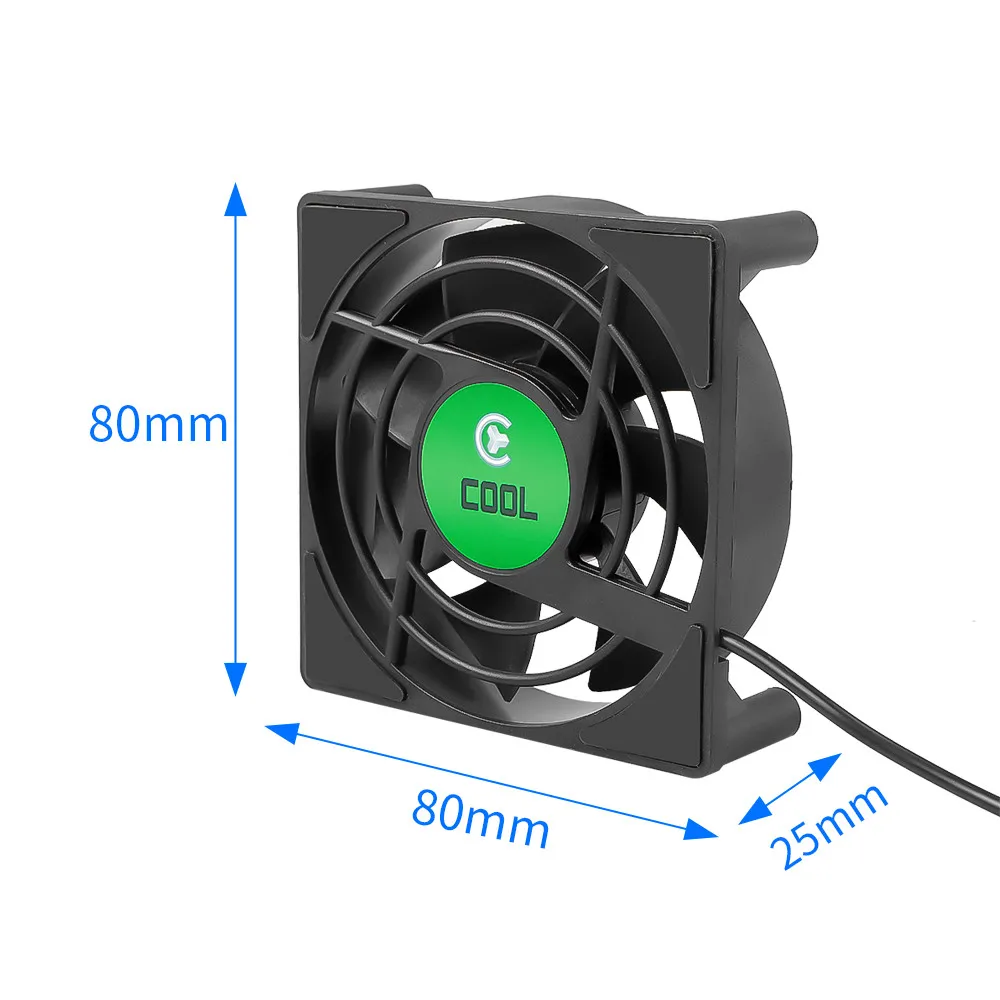 Mini Ventilador para tv Box Pequeno Ventilador de Refrigeração tv Box Radiator Conjunto Top Box Lâminas Cabo 30cm dc 5v Usb 80x80x25 mm - Imagem 4