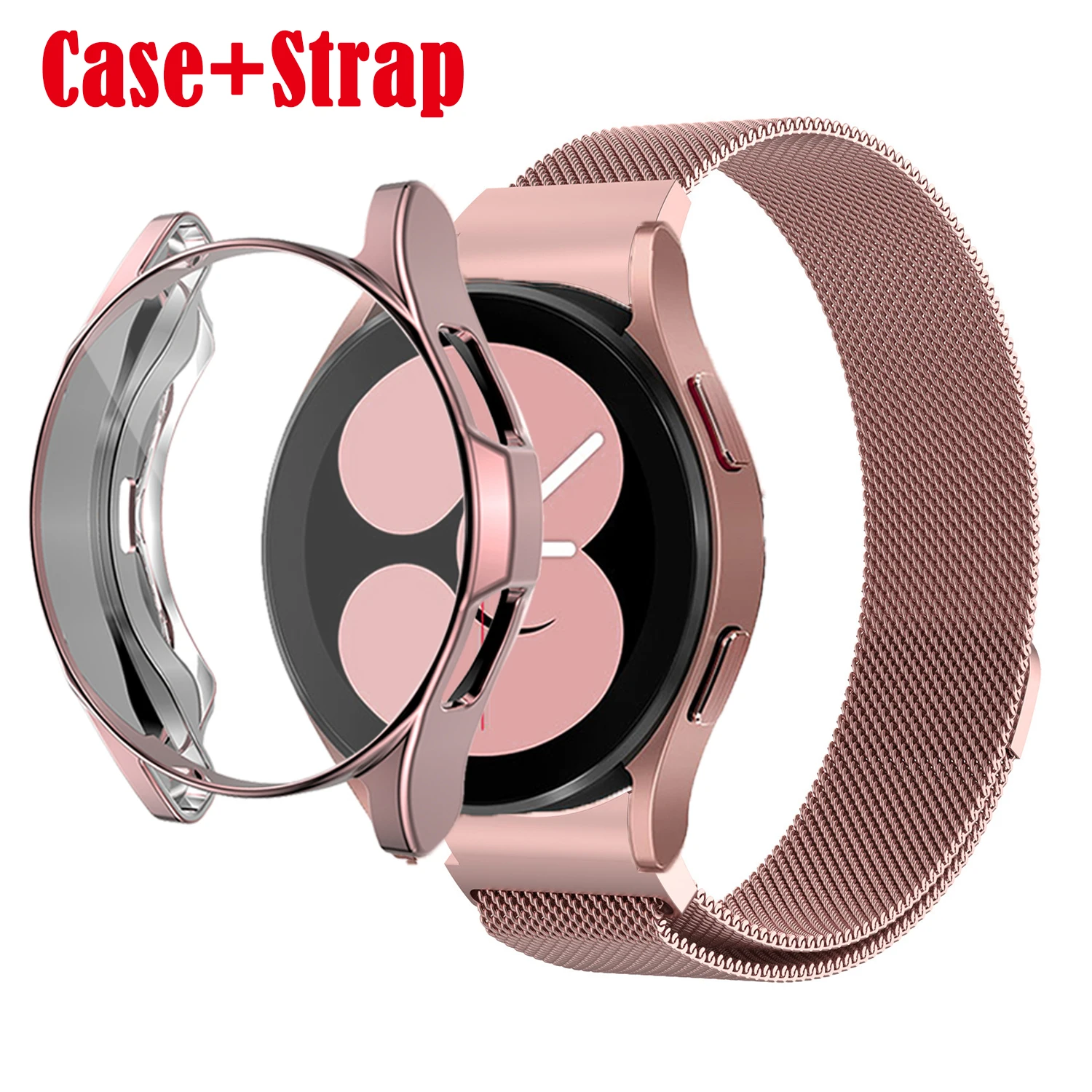 

Case+Strap For Samsung Galaxy Watch 4 Classic 46mm 42mm No Gaps Magnetic end Metal belt Bracelet Galaxy Watch 4 40mm 44mm Band