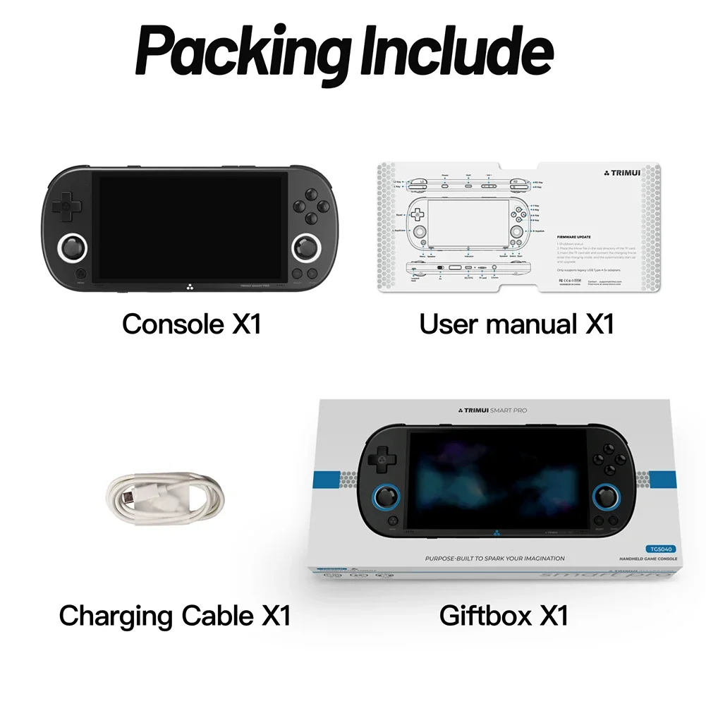 Trimui Smart Pro 4.96Inch Portable Retro Open Source Pocket 26Simulators 5000mAh Battery Handheld Game Console_voghion.com