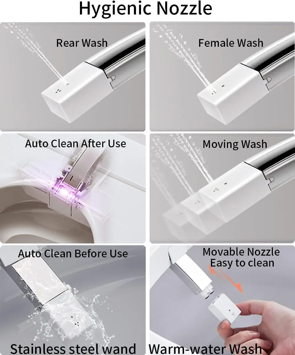 Smart Toilet Heated Seat Off-seat Auto Flush Foot Kick Flush Blackout can Flush Warm Wash One piece Toilet with Bidet built in 3