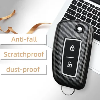 Cover Telecomando/chiave per Nissan March Tiida Altima Armada Cube Juke Maxima Pathfinder Rogue - 2 3 4 pulsanti in fibra di carbonio ABS portachiavi per auto Shell per Nissan