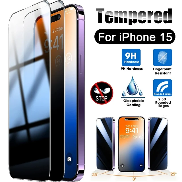 Privacy Tempered Glass for Iphone 15 Plus Pro Max Screen Protector Anti-spy Protective  Film for Iphone 15pro Full Cover Glass - AliExpress