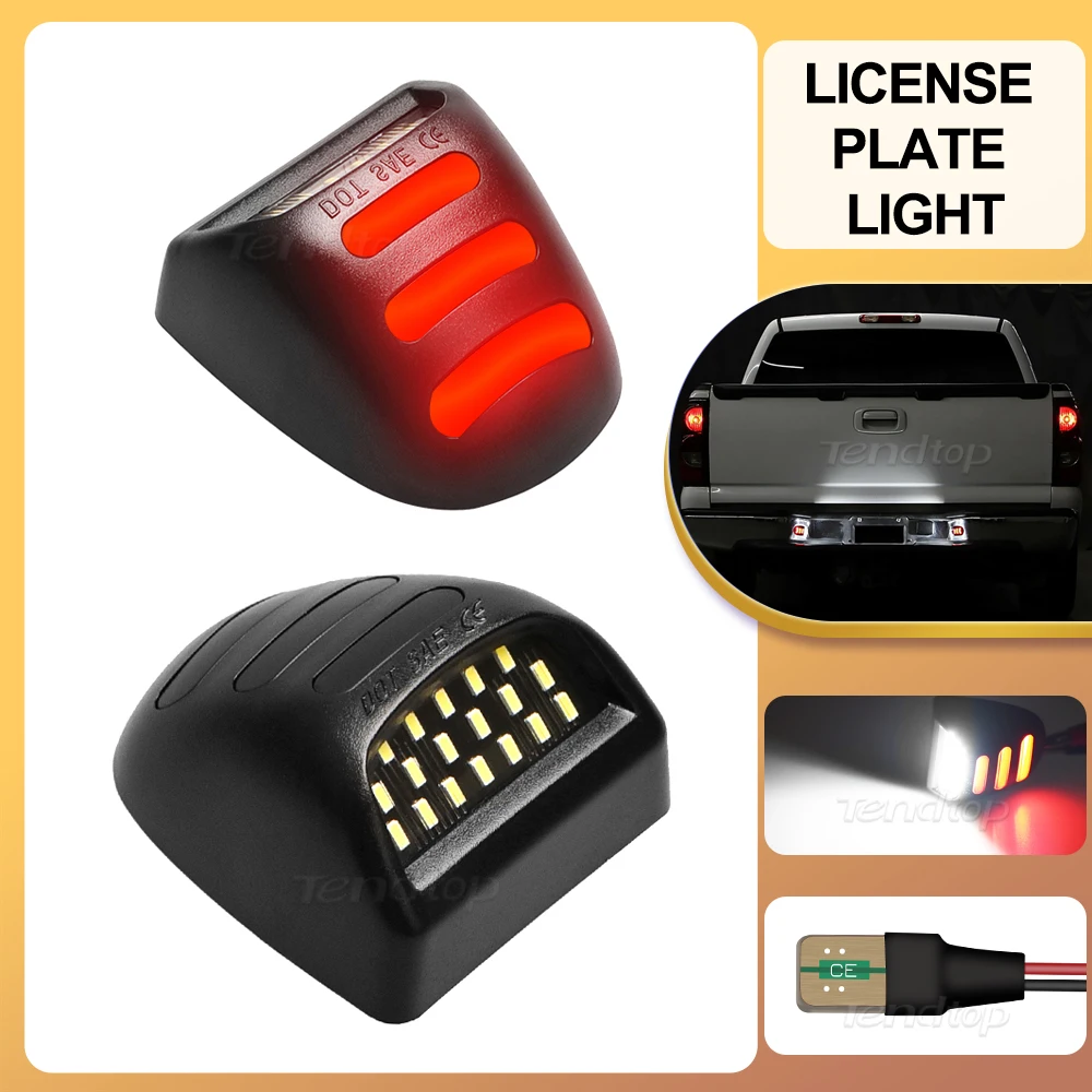 

Red White LED License Plate Light Tag Number Lamp For Cadillac Escalade Chevy Silverado Tahoe Suburban GMC Sierra 1500 2500 3500
