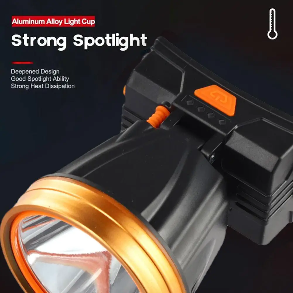 

Strong Long Shot Headlight Type-C Charging Super Bright Rechargeable Head Lamp Battery Level Indicator Portable Super Bright Led