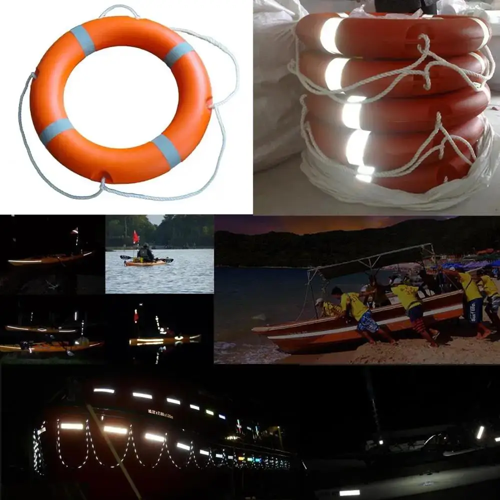 5cm*45.7m Hi-vis Adhesive Reflective Solas Grade Safety Maritime Tapes Warning Waterproof Reflectors Strips For Boat Life Rings