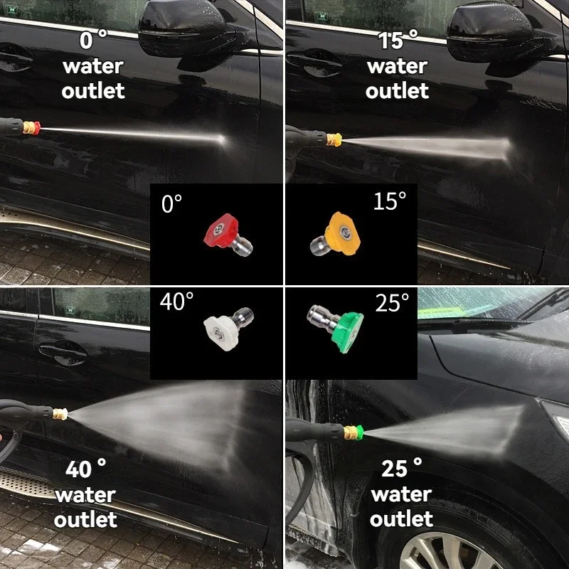 300바 고압 세척기 세트 - 1L 폼 캐논, 5개 노즐 및 M22-14/1/4 퀵 커넥트 (다목적 세척용)