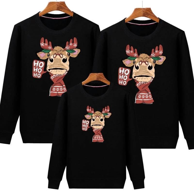Conjuntos navideños familiares Sudadera de Papá Noel Suéteres a juego para madre, padre, hija e hijo Ropa para mamá y yo Tops de invierno