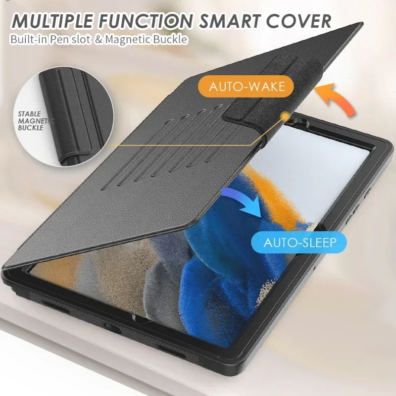 Magnetic Shockproof Rugged Tablet Cover with Multi-Angle Stand