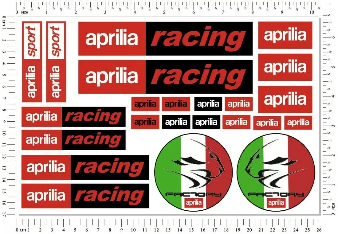 Set Di Adesivi Per Moto Da Corsa Aprilia Altamente Riflettenti Rsv Rsv4 Tuono Rs Decalcomanie Per Bici Laminate Adesivo Per Casco Carenatura