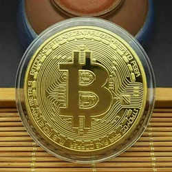 Gold Plated Bitcoin Commemorative Coin - Artistic Collectible Gift Edition (Bitcoin)