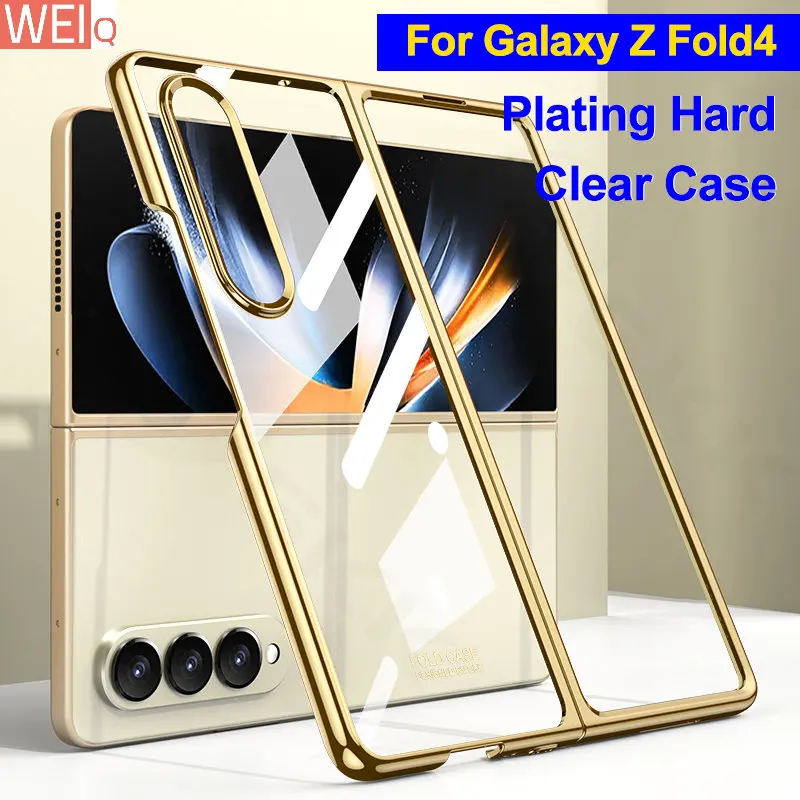 

Роскошный Жесткий чехол с гальваническим покрытием для Samsung Galaxy Z, складной чехол для 4 фотообъективов, защитная рамка для экрана, чехол для Galaxy Z Fold4