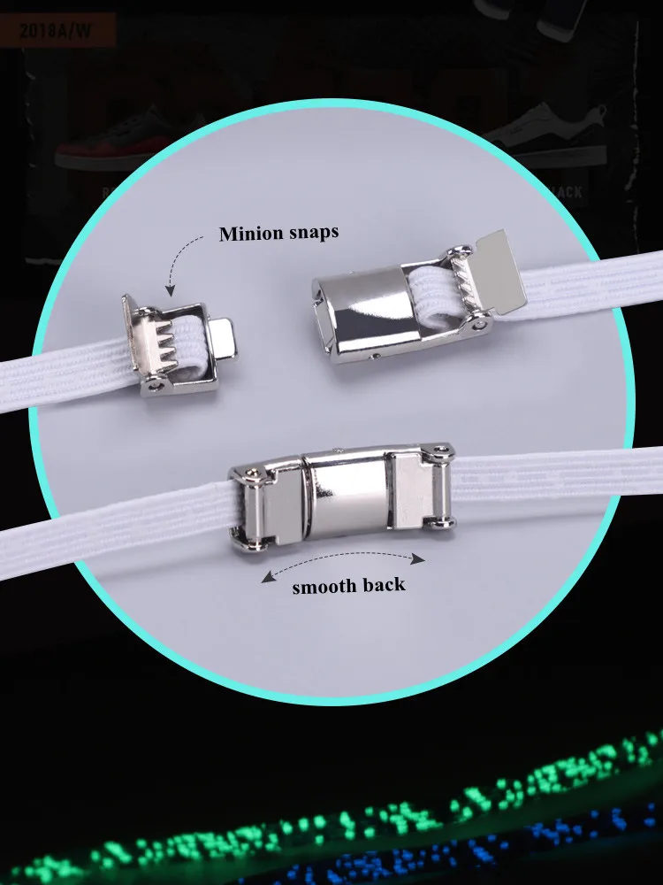 Lazy Magnet Metall leuchtende Schnürsenkel Mehrfarbige Magnetverschluss-Schnürsenkel Elastische Schnürsenkel ohne Krawatte Sneaker-Schnürsenkel – Detail 8
