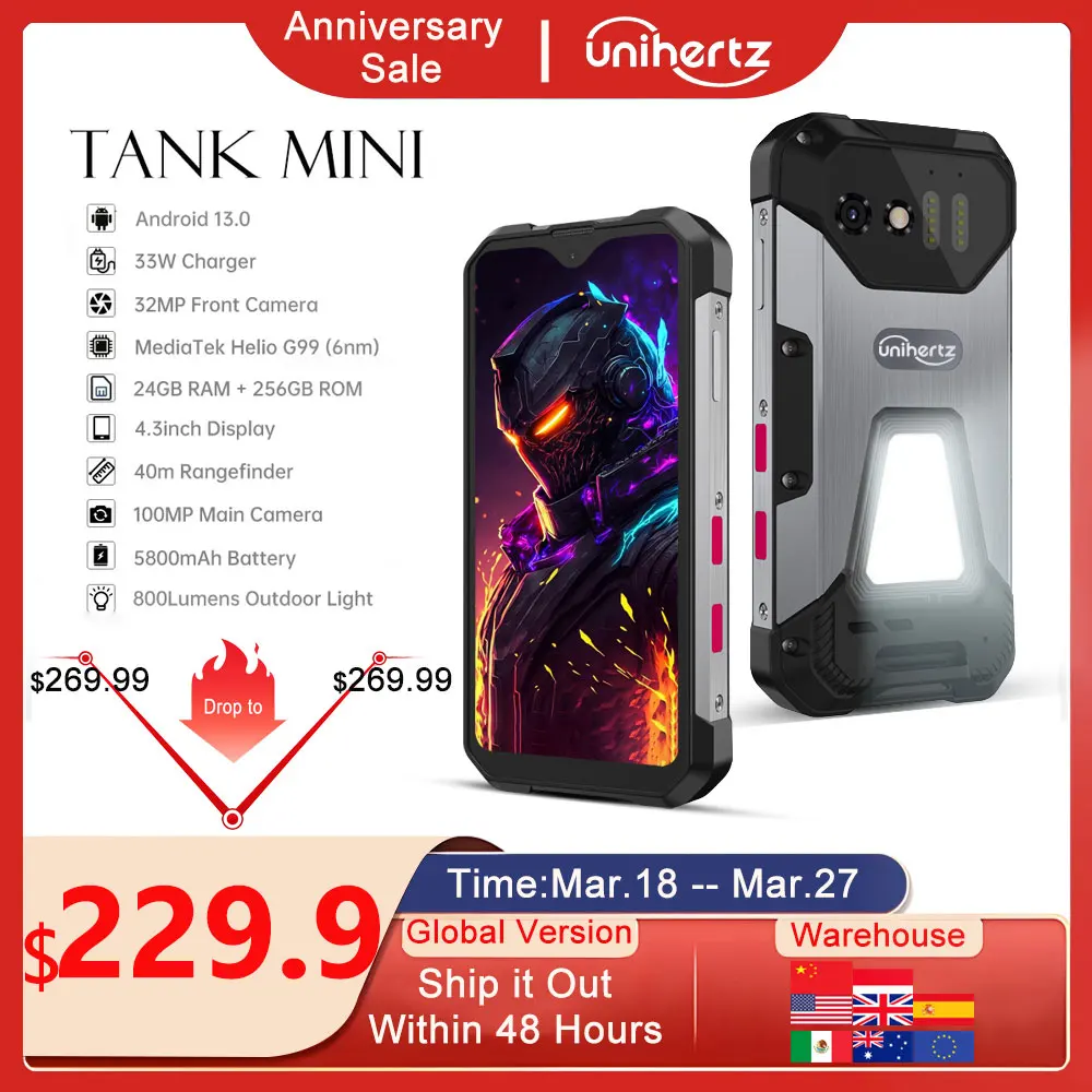 Unihertz-8849-Tank-Mini-Rugged-Smartphone-4-3-Inch-Display-Android-13 ...