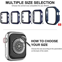 Étui pour bracelet de montre Apple 44mm 40mm 42mm 38mm 40 44mm 9 8 7 6 SE 5 4 3, protecteur d'écran PC pare-chocs iWatch 45mm 41mm Ultra 2 49mm 3