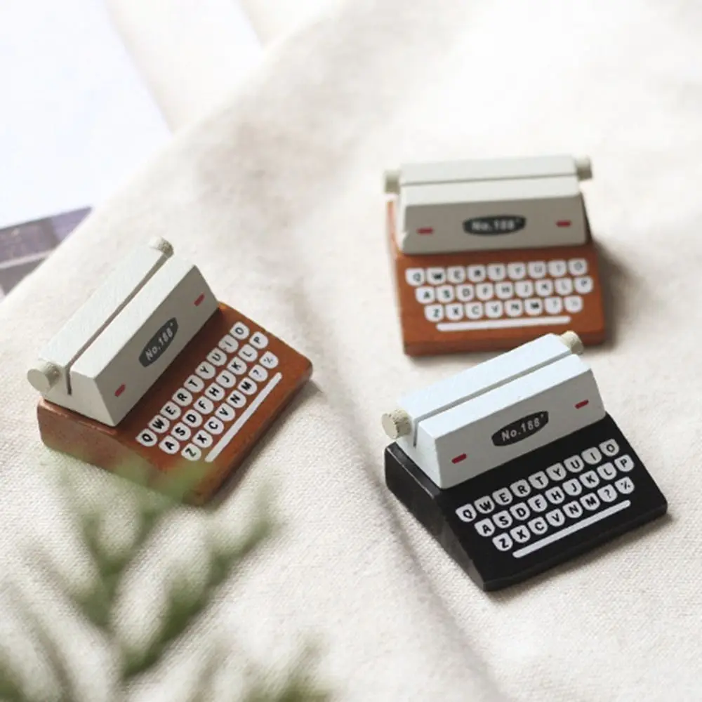 

Креативная деревянная машинка в стиле ретро, зажим для сообщений, украшение для офиса и рабочего стола, зажим для визиток и фотографий, держатель для рукоделия