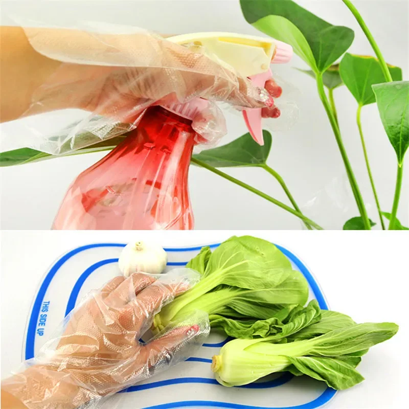 Disposable Gloves, Disposable Nitrile Gloves, Vinyl Disposable Gloves, Disposable Plastic Gloves 100Pcs/Pack Food Plastic Gloves Restaurant Kitchen BBQ Food Fruit Vegetable