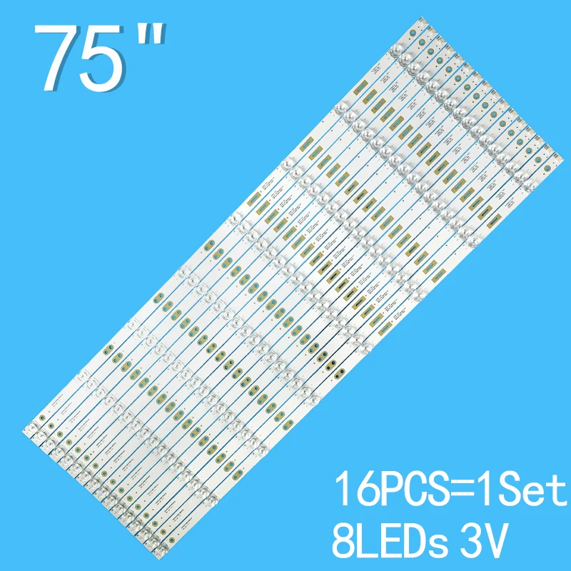 LED Backlit TV For CH75L61A-V02 DSBJ-WG LB-C750U16-E1-C-DS For 75D3P 75Q5N 75Q3T