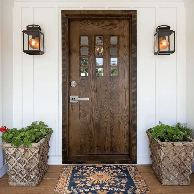 Boho Sarouk Persian Floral Rug Front Door Mat Anti-Slip Outdoor Floral Vintage Ethnic Doormat Kitchen Balcony Entrance Carpet