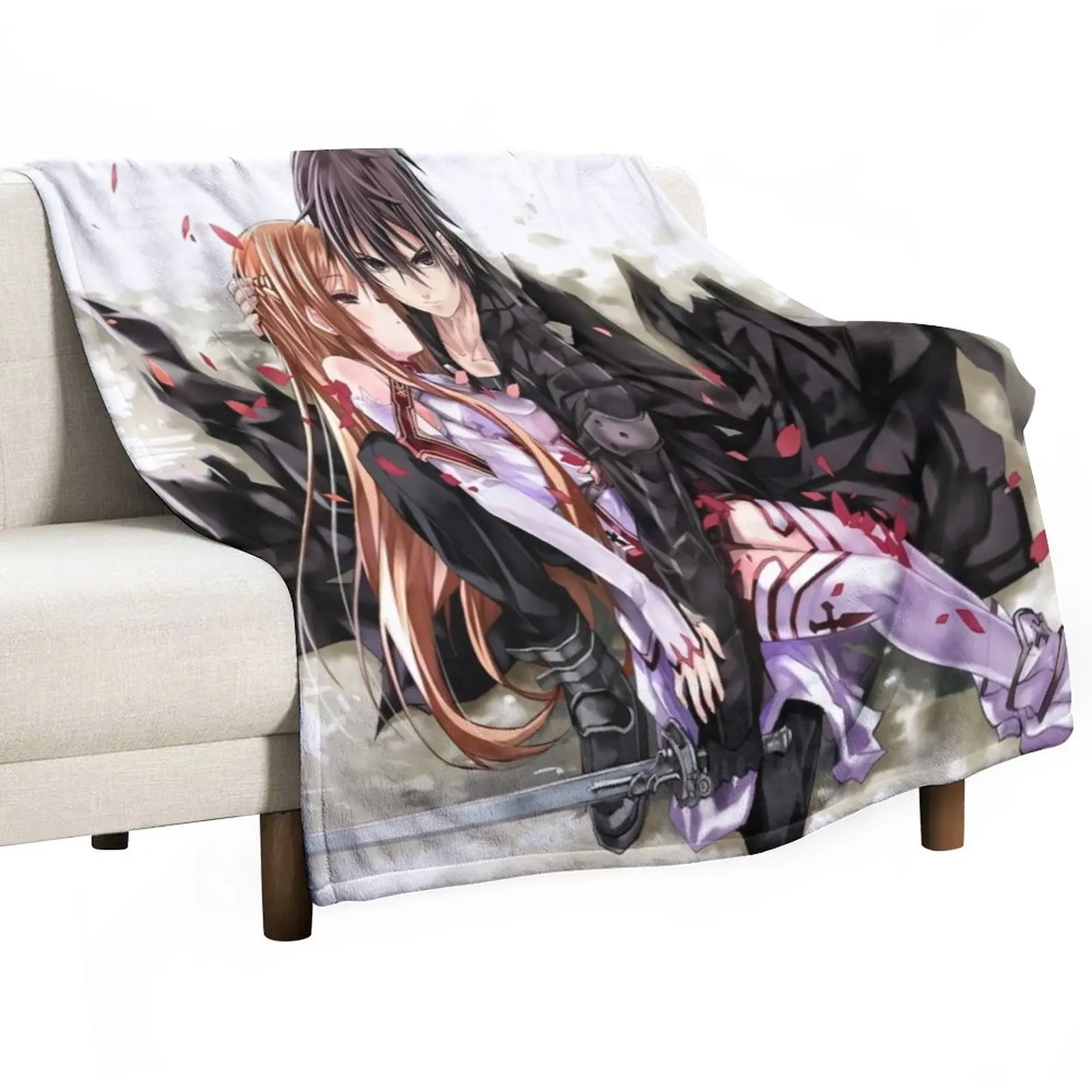 

Sword Art Online - kirito and asuna Throw Blanket Luxury Thicken Blanket Summer Bedding Blankets