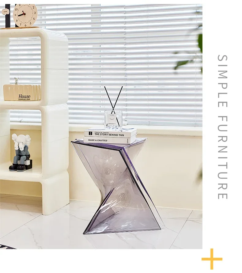 Description Picture 3 of itemLight Luxury Coffee Table for Home, Transparent Acrylic Sofa Side Table, Designer Small Apartment Simple Bedside Table