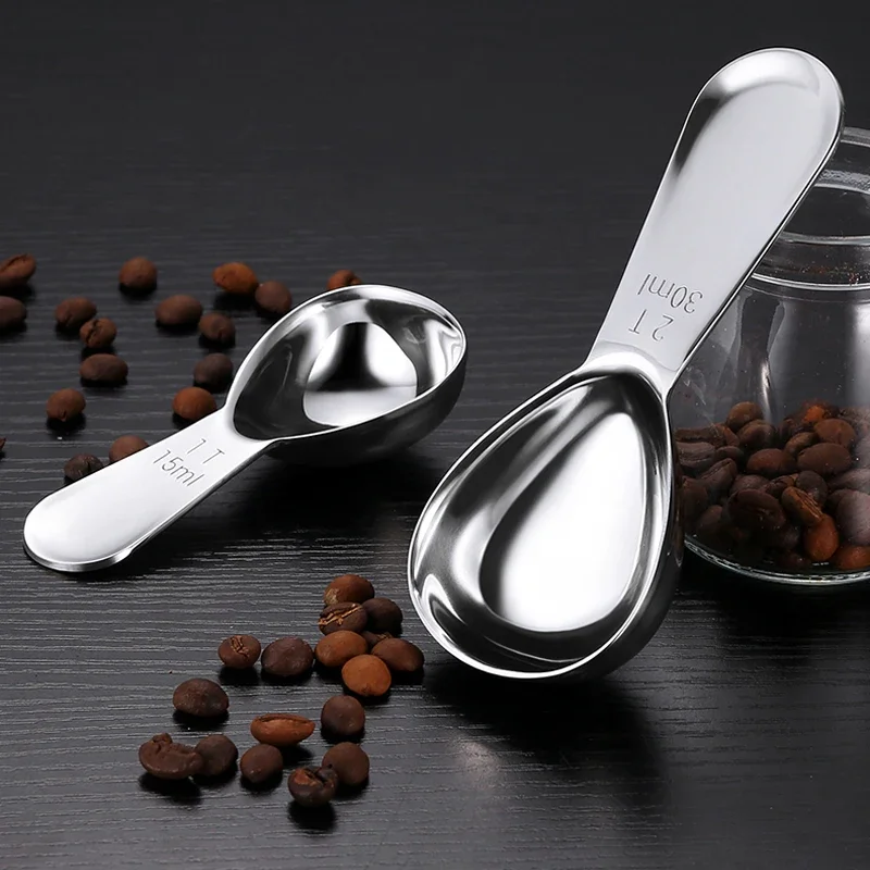Measuring Spoon Coffee Scoop Stainless Steel Tablespoon Measuring Scoop Coffee Bean Sugar Powder Measure Spoon Kitchen Tools