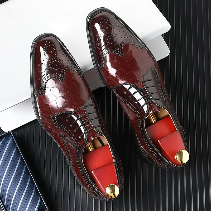 Luxury Mens Leather Shoes High Quality Men's Shoes Pointed Oxford Wedding Leather Men Dress Shoes 2024 Gentleman Office Man Shoe 3