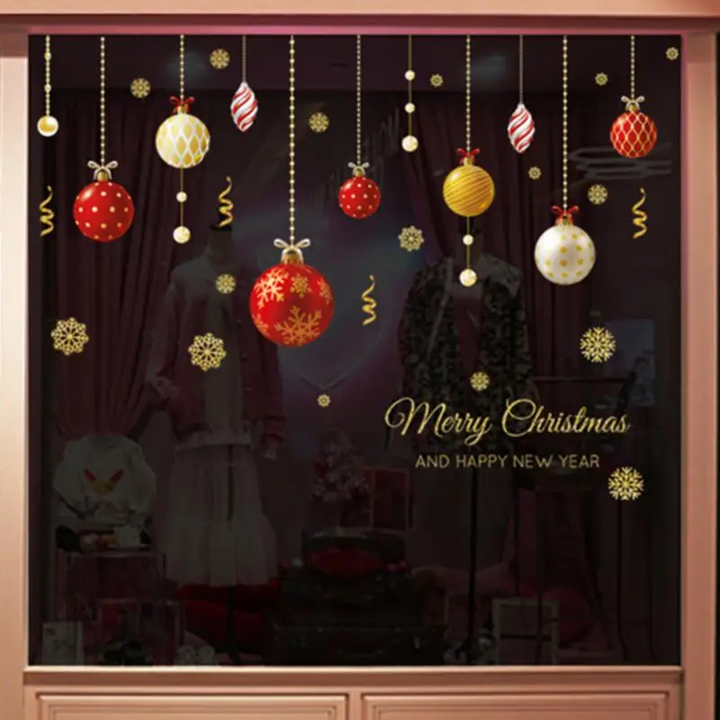 Christmas Window Stickers Wall Ornaments Christmas Decoration Mirror Sticker