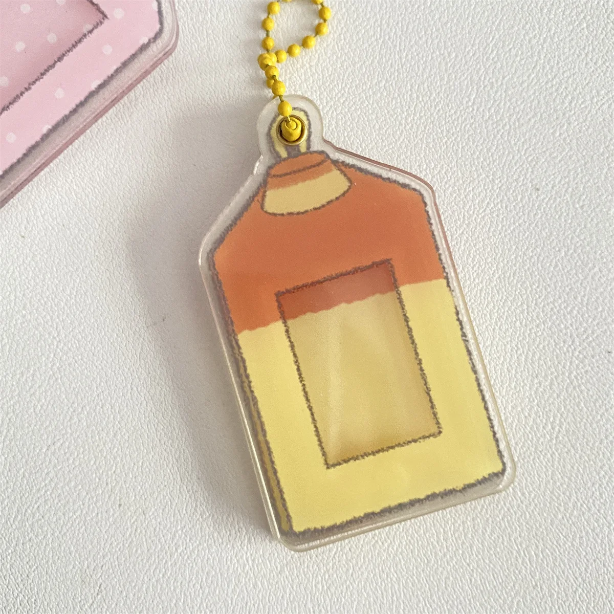 Cute 1 Inch Magnetic Acrylic Photo Card Holder Keychain Schoolbag Charm Gifts For Classmates And Friends Bag Pendant