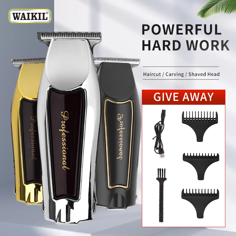 

WAIKIL Professional Hair Cutting Machine Trimmer For Men Rechargeable Haircut Cordless Hair Clipper Electric Shaver Beard Barber