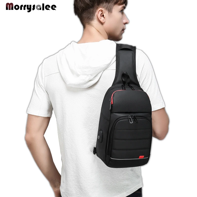 New Crossbody Bags for Men USB Charging Messenger Bag Waterproof Men's Bag Chest Single Shoulder Strap High Quality