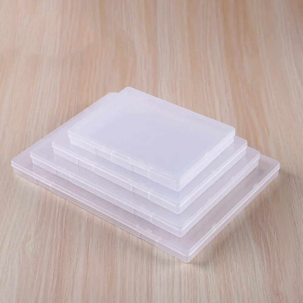 Flat Rectangular Plastic Clear Storage Box Durable Eco-friendly Transparent PP Container Home Storage