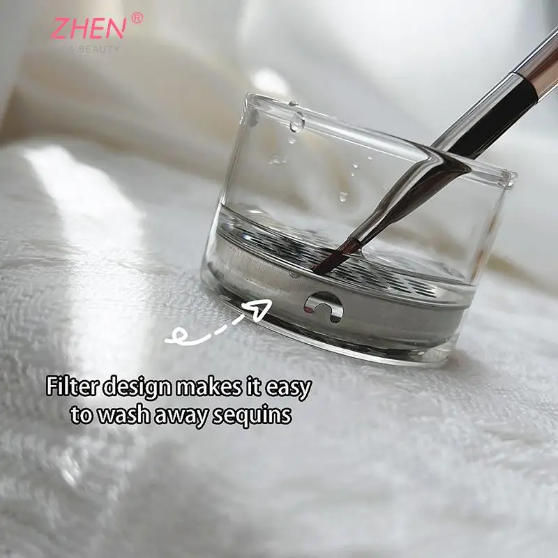 1Pcs glass nail cup powder liquid brush bowl holder container equipment nail salon tool with wood lid art tool cleaning cup