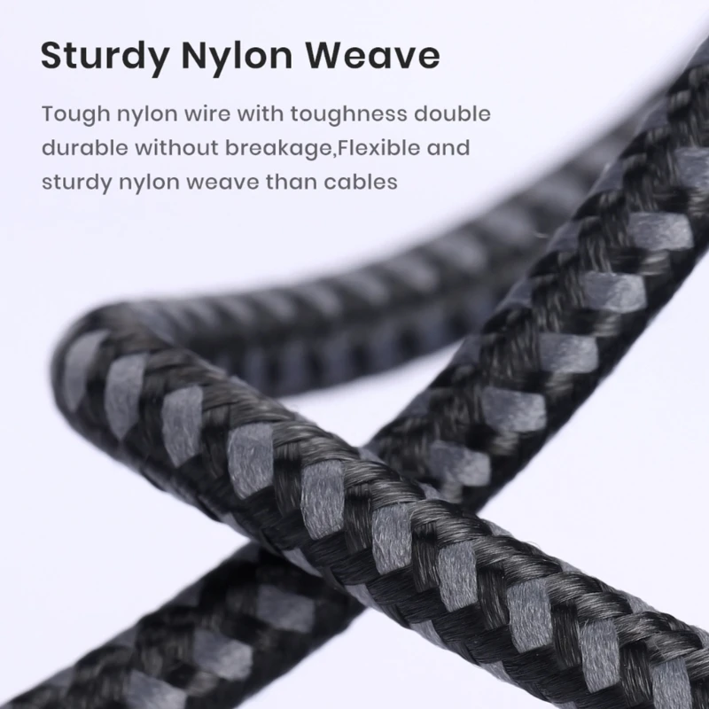 USB Type C 3.0A PD 20W Fast Charging Data Sync Cable with LED Display Nylon Braided USB to Type C Cable