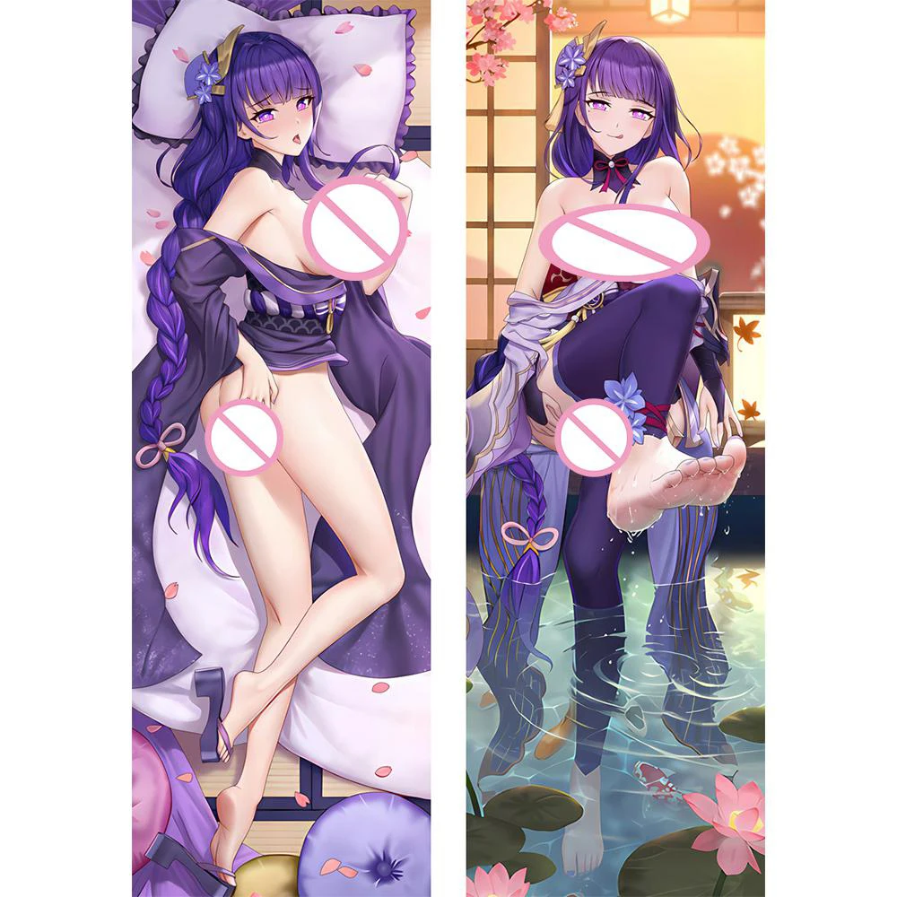 Scaramouche Dakimakura Anime Raiden Ei Body Purple Pillow Case Genshin Impact Body Pillowcase Decorative Sexy Cushion Covers