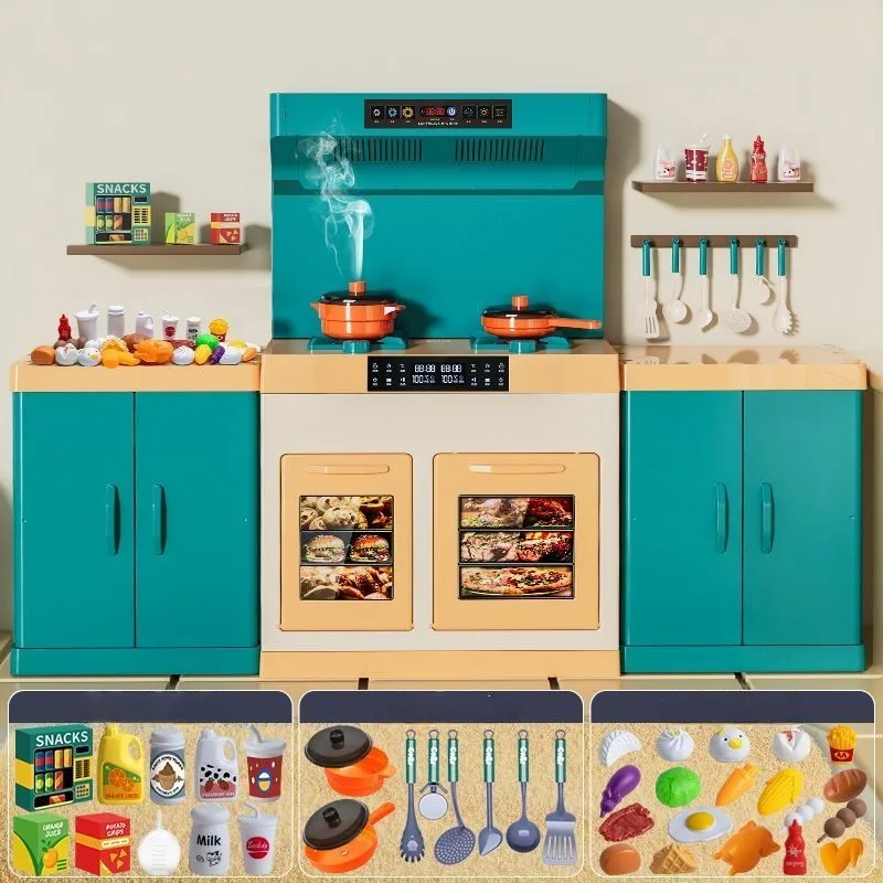 Maison de jeu de simulation de cuisine pour enfants, jouets de cuisine de  luxe avec effets