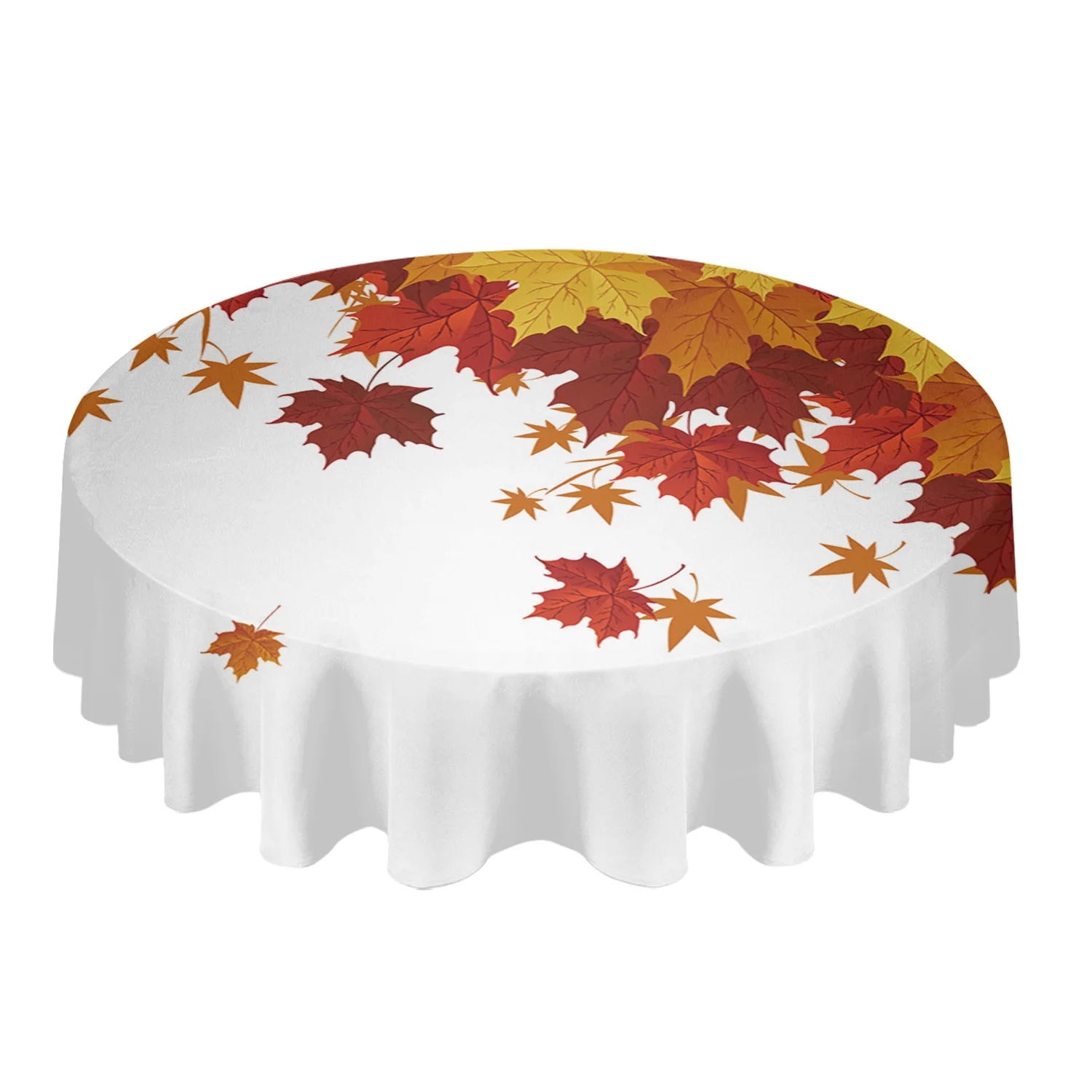 

Autumn Maple Leaves Gradient Round Tablecloth Kitchen Decor Waterproof Table Cloth Dining Coffee Table Cover Picnic Mat