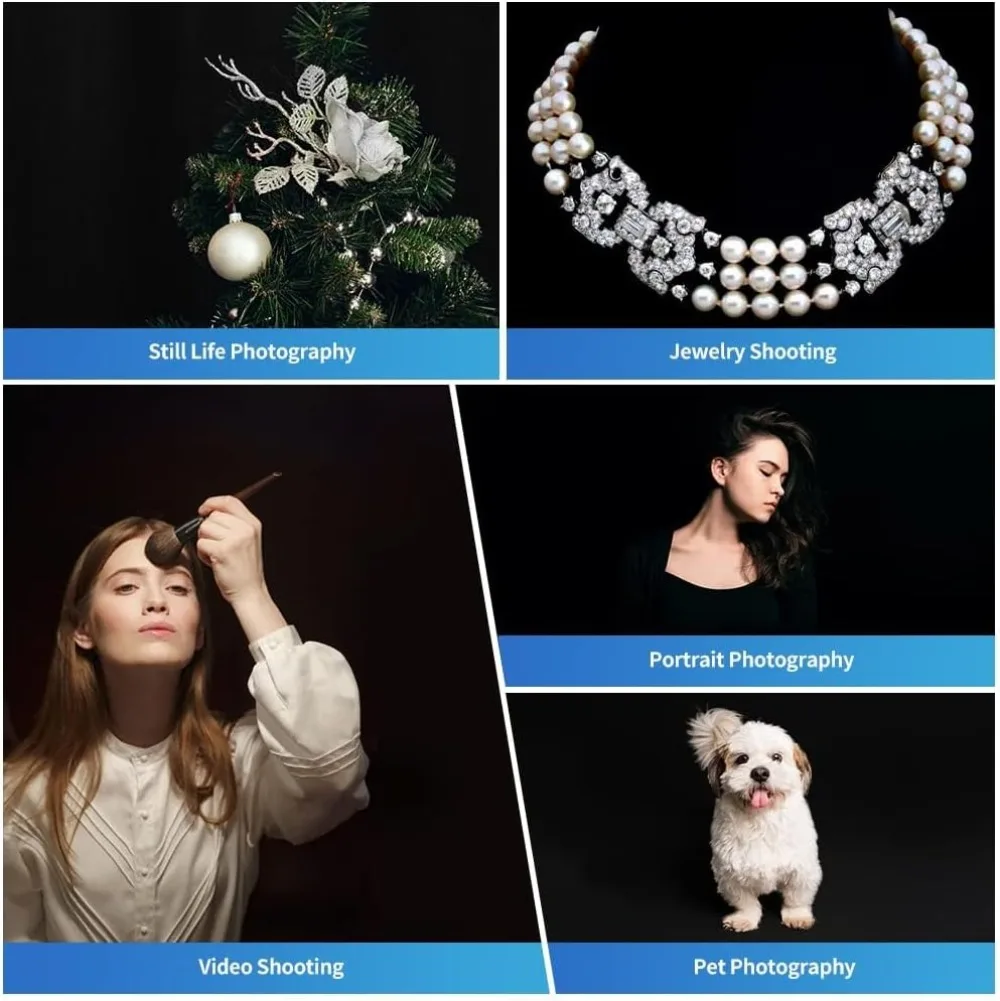 Pure Black Photography Backdrop - Seamless Collapsible Screen