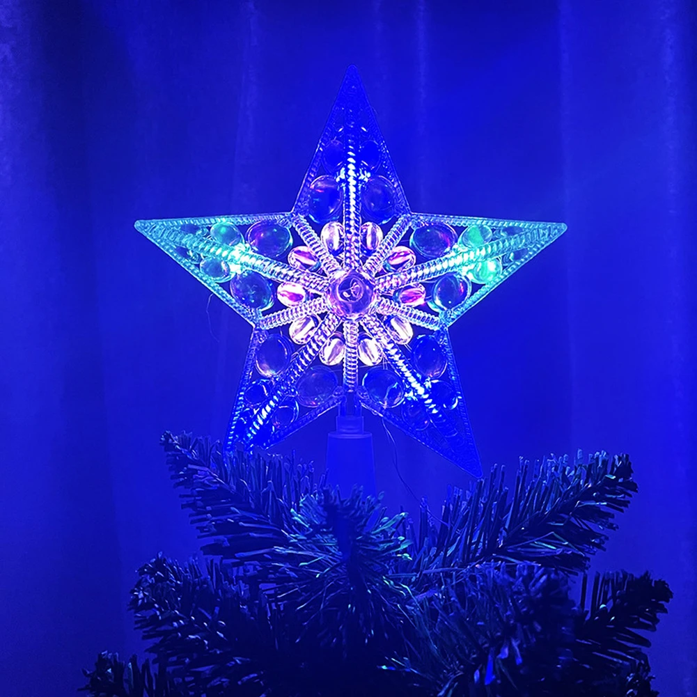 15cm LED Christmas Tree Top Star Light – Glowing Tree Topper Lamp for Xmas Tree Decoration & Party Décor