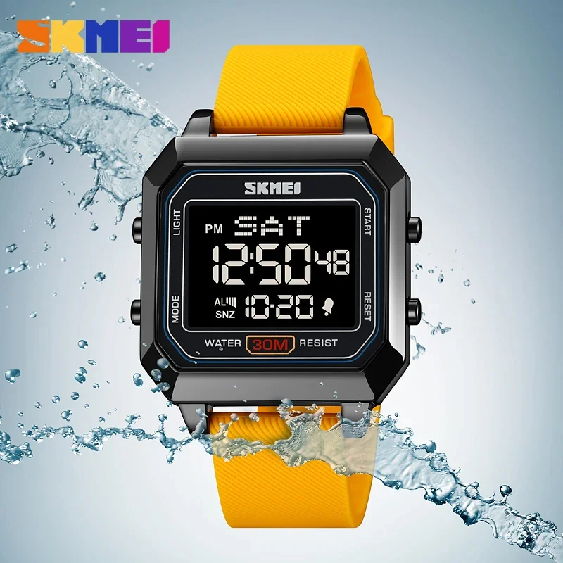 SKMEI 2150 LED Square Countdown Electronic Watch for Men Display Digital Sports Waterproof Mens Wristwatches Clock Reloj Hombre