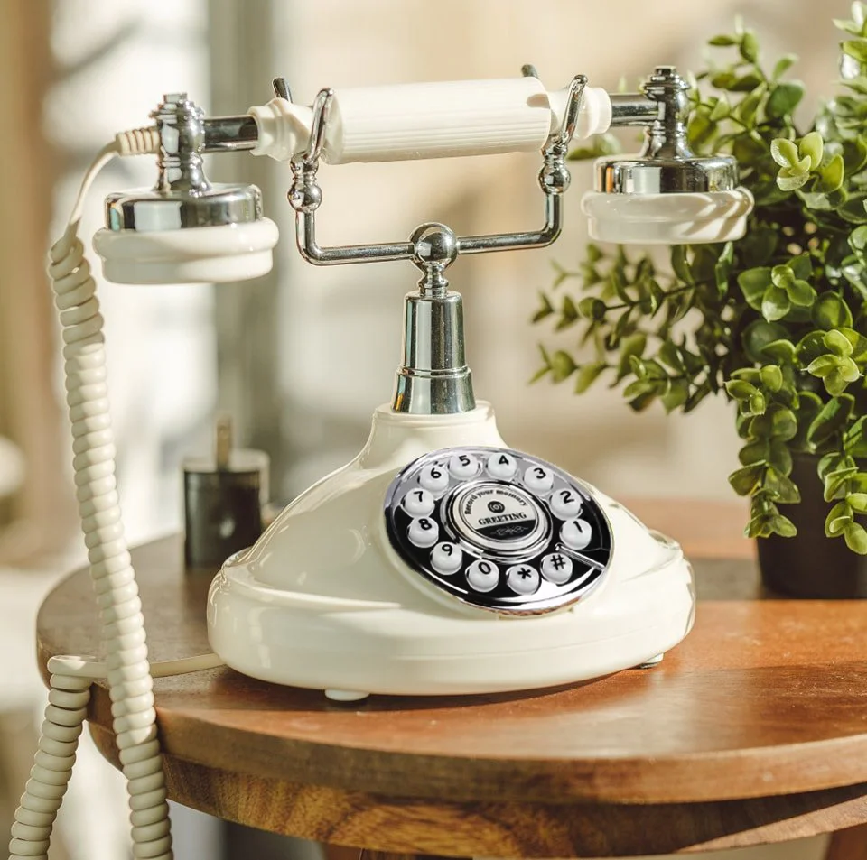 Audio Guest Book Wedding Phone with Vintage Phone Booth Design Record Audio Message Voicemail for Party Birthdays