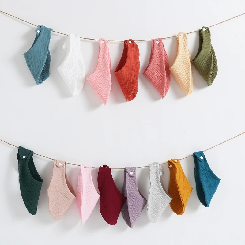 Baby Infant Cotton Bib Solid Color  Scarf Feeding Saliva Towel Bandana Burp Cloth Boy Girl Babies Accessories Newborn 4