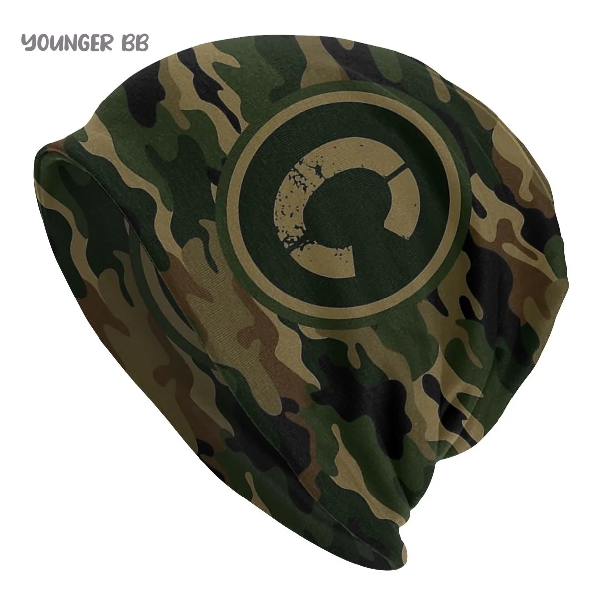 

Men Women's Beanie Hats Monogram Initial Letter C Military Army Camouflage Knitted Hat Earmuff Bonnet Street Skullies Beanies