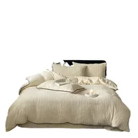 Ensemble de quatre pièces en polaire sculptée simple et épaisse, lumière chaude, luxe, drap de lit en molleton de lait, housse de couette, literie d'automne et d'hiver 5