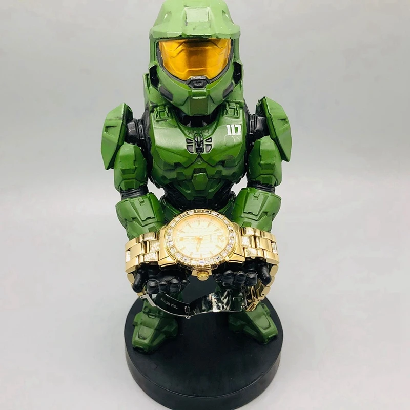 Green Soldier Mobile Phone Stand Armor Knight Robot Mobile Phone Stand Watch Drag Gamepad Stand Remote Control Holder