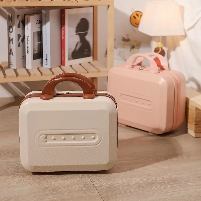 Small Handheld Luggage Box Women's 14 Inch Makeup Box Travel Organizer Case Mini Suitcase Can Hang Large Festival Gift
