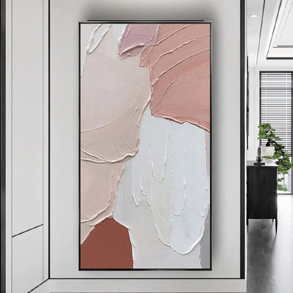 

Abstract Grey Pink Wave Pictures Home Decor Wall Art Hand-Painted Oil Painting On Canvas Mural Seascape Photo For Living Room