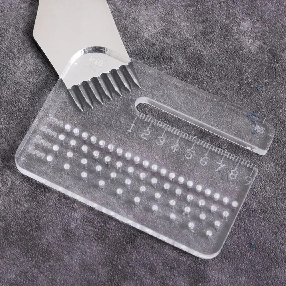 가죽 공예용 자 아크릴 거리 자 4mm 두께 투명 절단 도구 구멍 간격 정확한 스케일 정밀