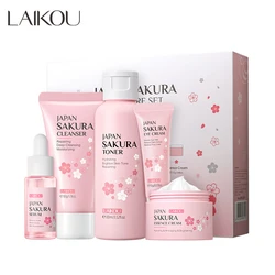Sakura Skin Care Sets Face Cream Eye Cream Facial Cleanser Reduce Acne Blackhead Korean Cosmetics Face Care Eyes Care Skincare