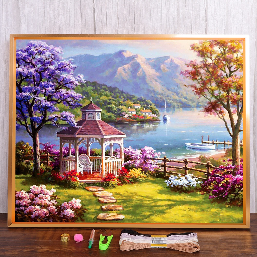 クロスステッチ　大判　桜の木の風景 布製インテリア　完成品 515GVP8JV1L._UF894,1000_QL80_.jpg