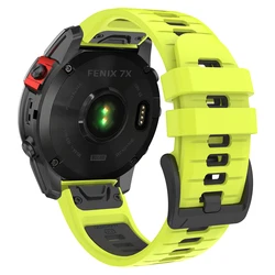 Versatile QuickFit Sports Silicone Watch Band (26/22mm) - QuickFit 22mm (A - Green Black)